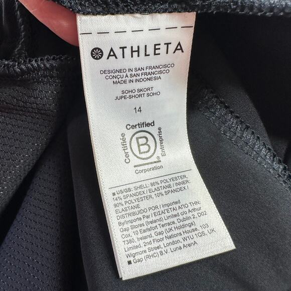 Athleta Skort Womens 14 Black Soho Golf Pull On Athletic Travel Minimalist Sport - Picture 5 of 10